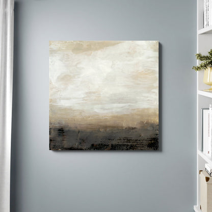 Abstract Umber Landscape Oil Painting for Modern Home Decor