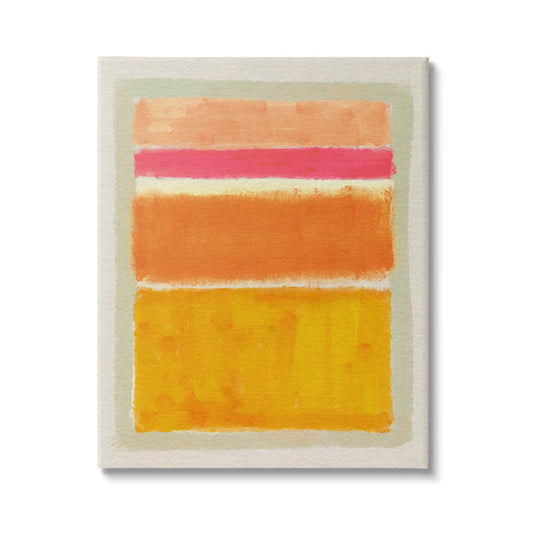 Vibrant Orange Stripes Abstract Oil Painting for Modern Home Decor