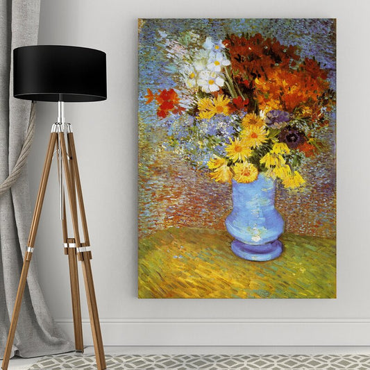 Vibrant Flower Vase Oil Painting