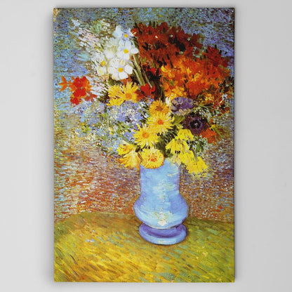Vibrant Flower Vase Oil Painting