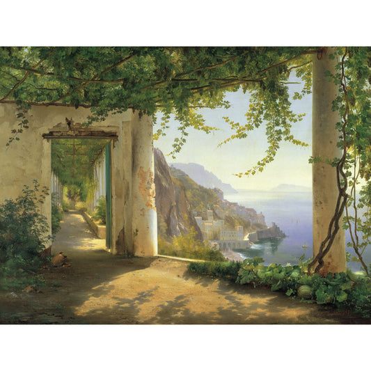Charming Amalfi Coast View Oil Painting