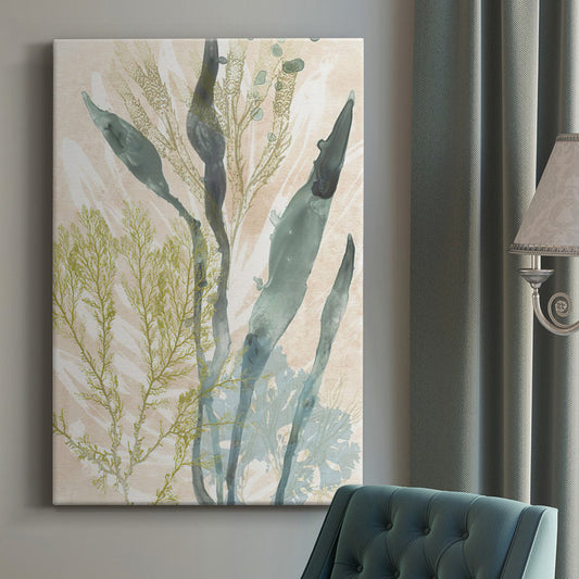 Serene Coastal Flora Oil Painting for Tranquil Home Decor