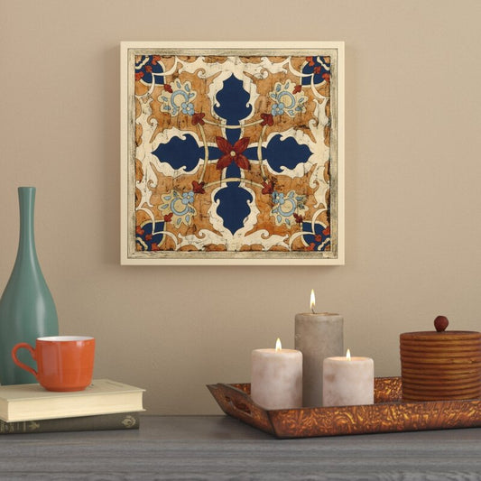 Elegant Vintage Woodblock Art with Floral Design for Home D√©cor