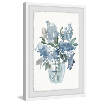 Elegant Blue Watercolor Floral Oil Painting