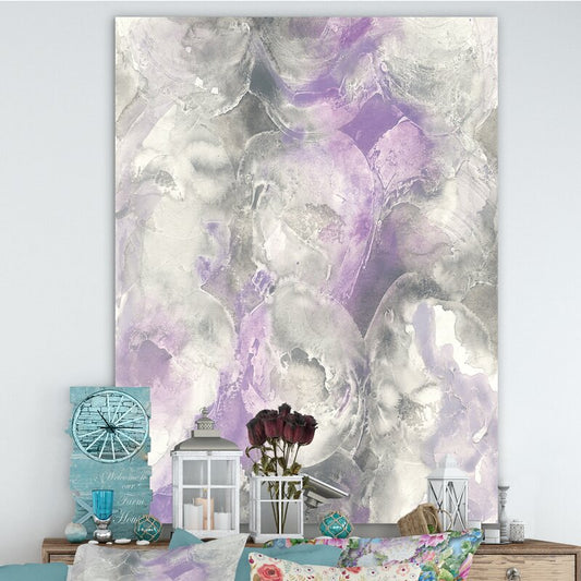 Elegant Minimalist Purple Tones Oil Painting for Modern Home Decor