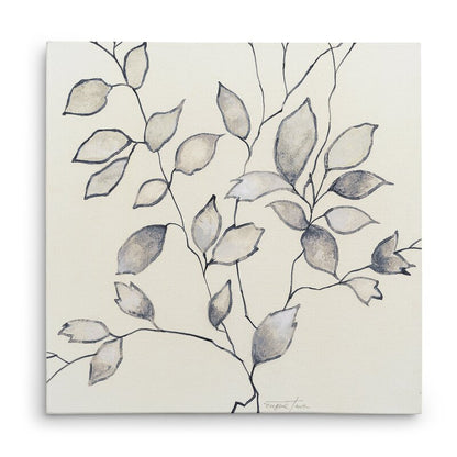 Elegant Monochrome Leaves Oil Painting for Modern Home Decor