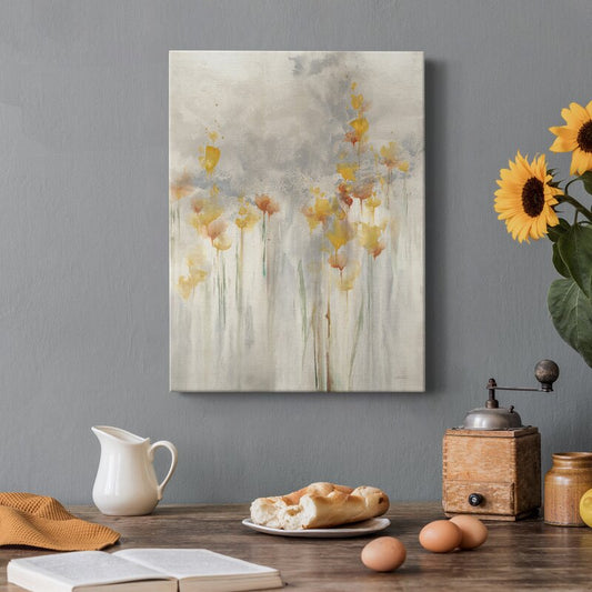 Whimsical Floral Harmony in Soft Pastels - Elegant Oil Painting for Your Home Decor