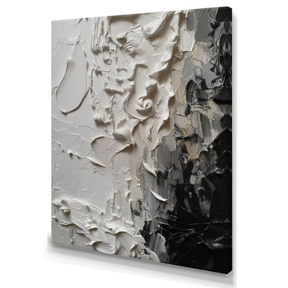 Elegant Black and White Abstract Oil Painting for Modern Decor