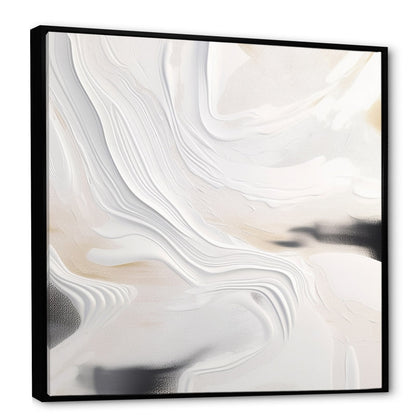 Elegant White and Gold Abstract Oil Painting for Modern Decor