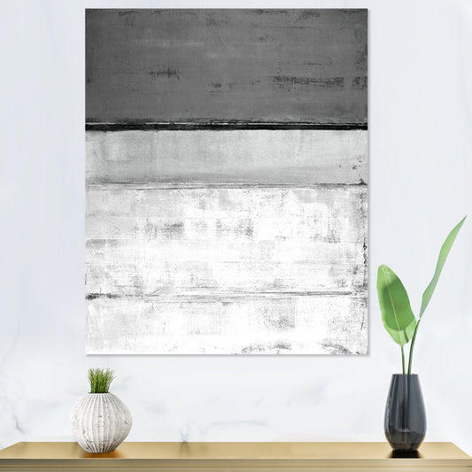 Contemporary White and Gray Abstract Oil Painting for Modern Home Decor