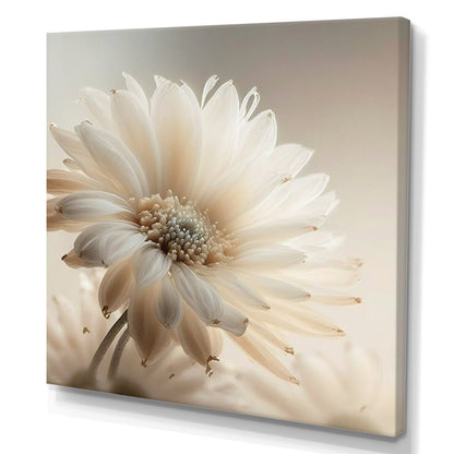 Elegant White Gerbera Flower Canvas Art for Home Decor and Flower Lovers