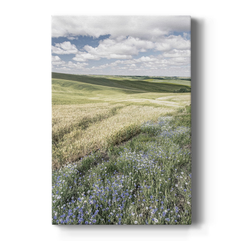 Serene Wildflower Fields Landscape Oil Painting for Home Decor