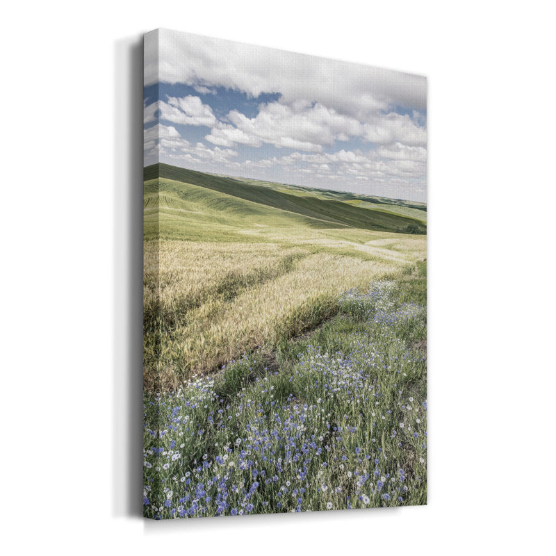 Serene Wildflower Fields Landscape Oil Painting for Home Decor