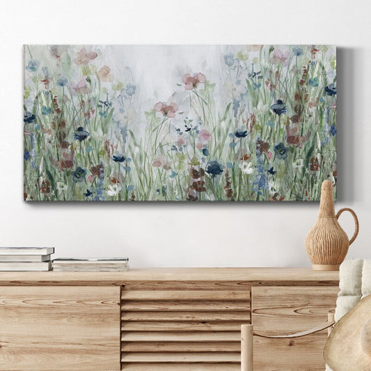 Serene Wildflower Meadow Oil Painting Perfect for Home D√©cor