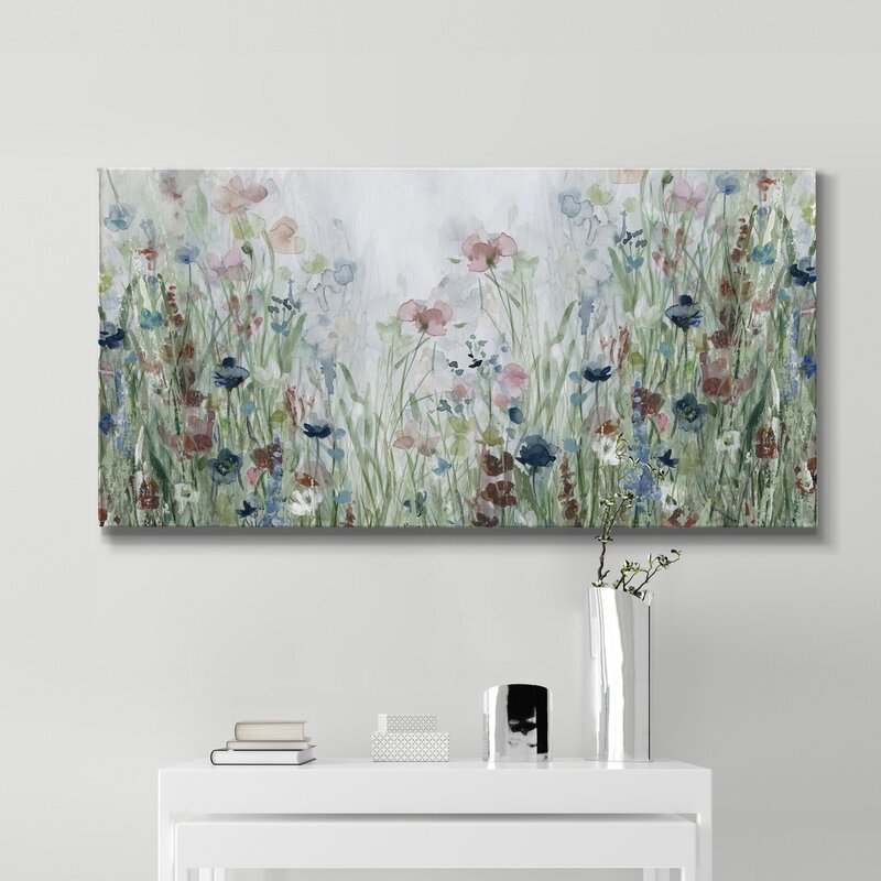 Serene Wildflower Meadow Oil Painting Perfect for Home D√©cor