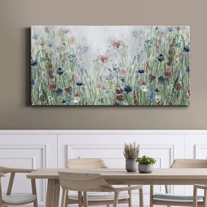 Serene Wildflower Meadow Oil Painting Perfect for Home D√©cor