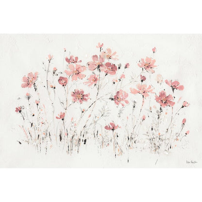Delicate Pink Wildflower Oil Painting for Elegant Home Décor