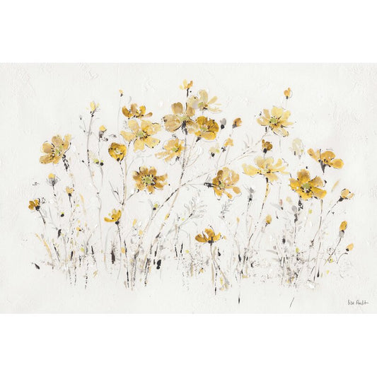 Vibrant Yellow Wildflowers Oil Painting for Bright and Cheerful Home Decor