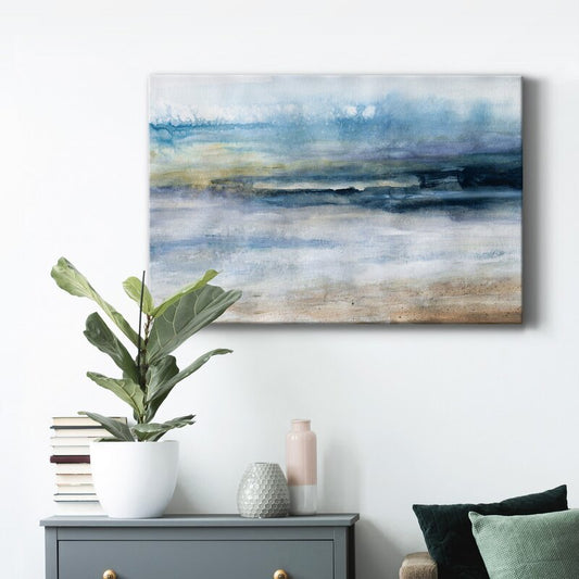 Serene Seascape Oil Painting Wall Art - Tranquil Wind and Water Abstract Design