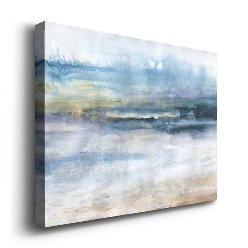 Serene Seascape Oil Painting Wall Art - Tranquil Wind and Water Abstract Design