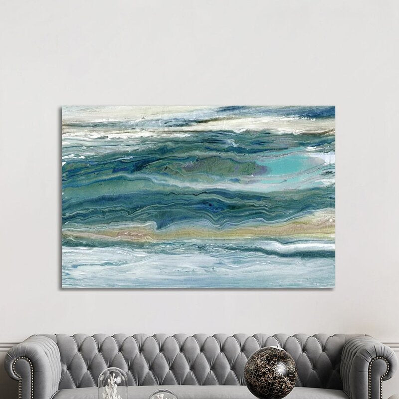 Serene Ocean Waves Oil Painting
