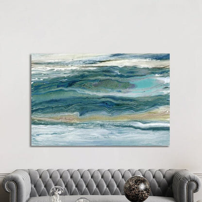 Serene Ocean Waves Oil Painting