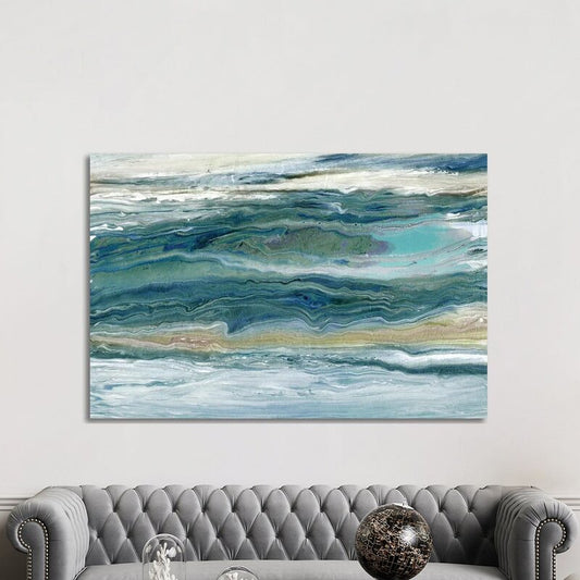 Serene Ocean Waves Oil Painting