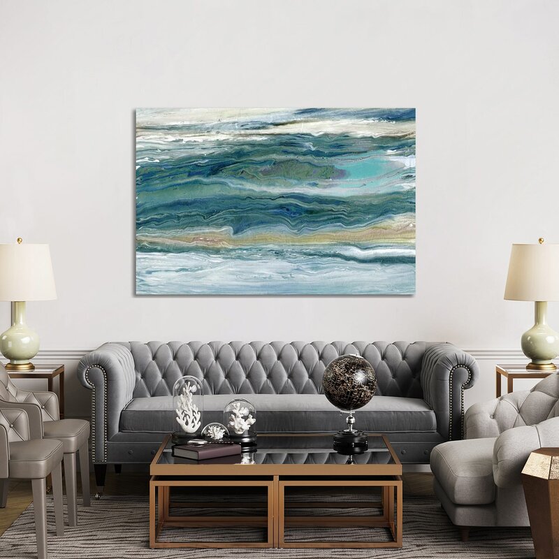 Serene Ocean Waves Oil Painting