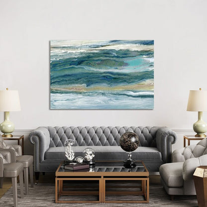 Serene Ocean Waves Oil Painting