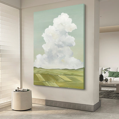 Meadow Cloud Field Farmhouse Walk Hike Oil Painting 230PW