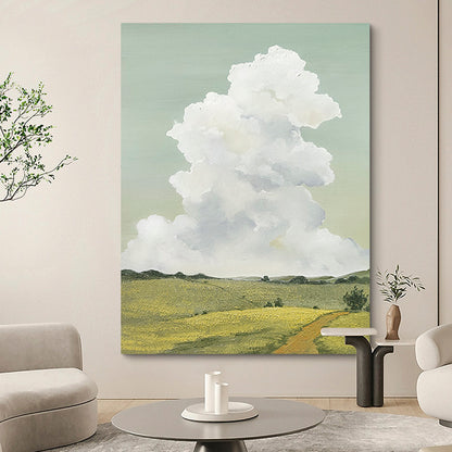 Meadow Cloud Field Farmhouse Walk Hike Oil Painting 230PW