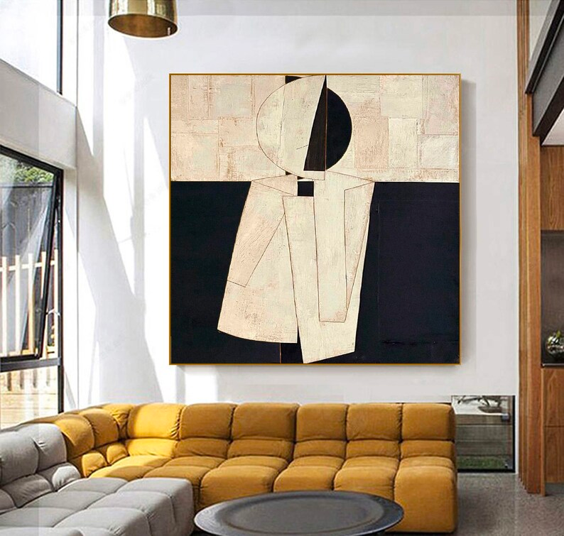 Contemporary Minimalist Abstract Oil Painting for Modern Home Decor