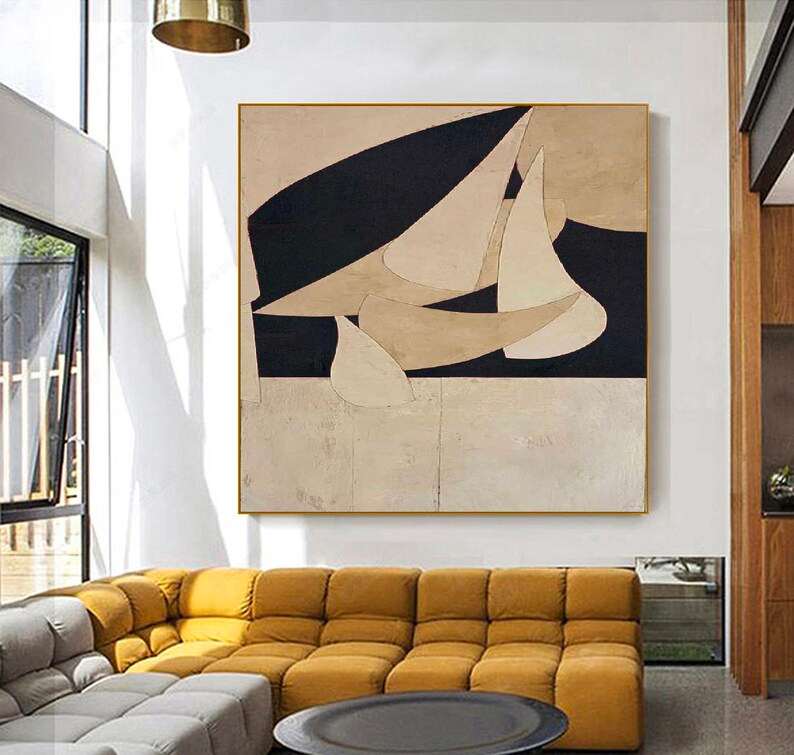 Elegant Minimalist Abstract Oil Painting for Modern Home Decor