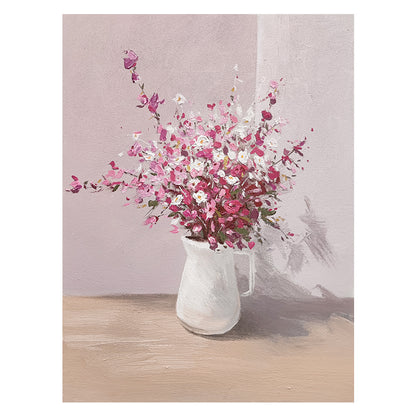 Still Life Small Flowers Vase Tabletop Oil Painting 246PW