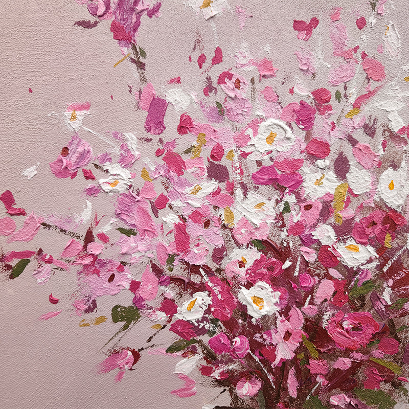 Still Life Small Flowers Vase Tabletop Oil Painting 246PW