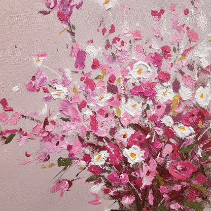 Still Life Small Flowers Vase Tabletop Oil Painting 246PW