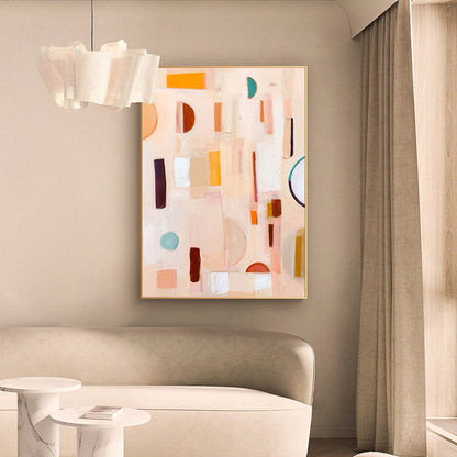 Abstract Geometric Oil Painting for Modern Home Decor and Art Lovers