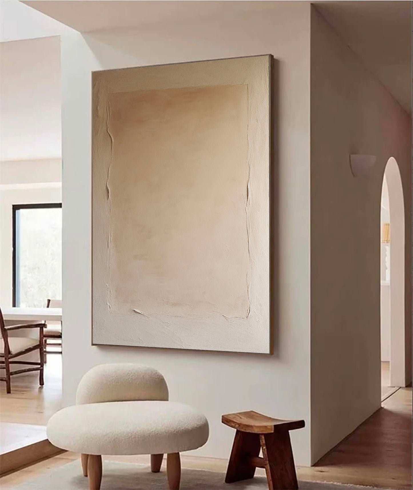 Elegant Minimalist Abstract Oil Painting for Modern Home Decor