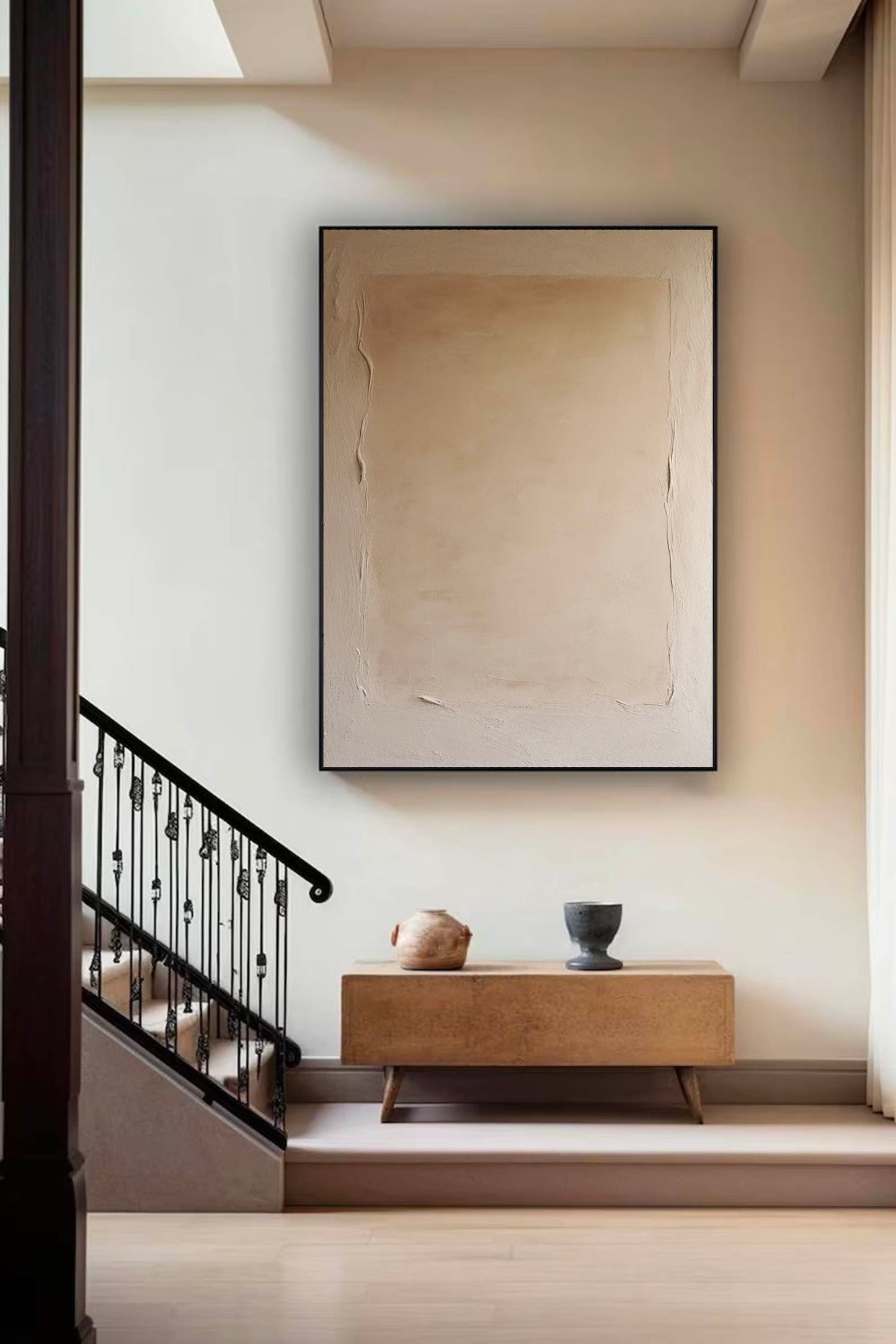 Elegant Minimalist Abstract Oil Painting for Modern Home Decor