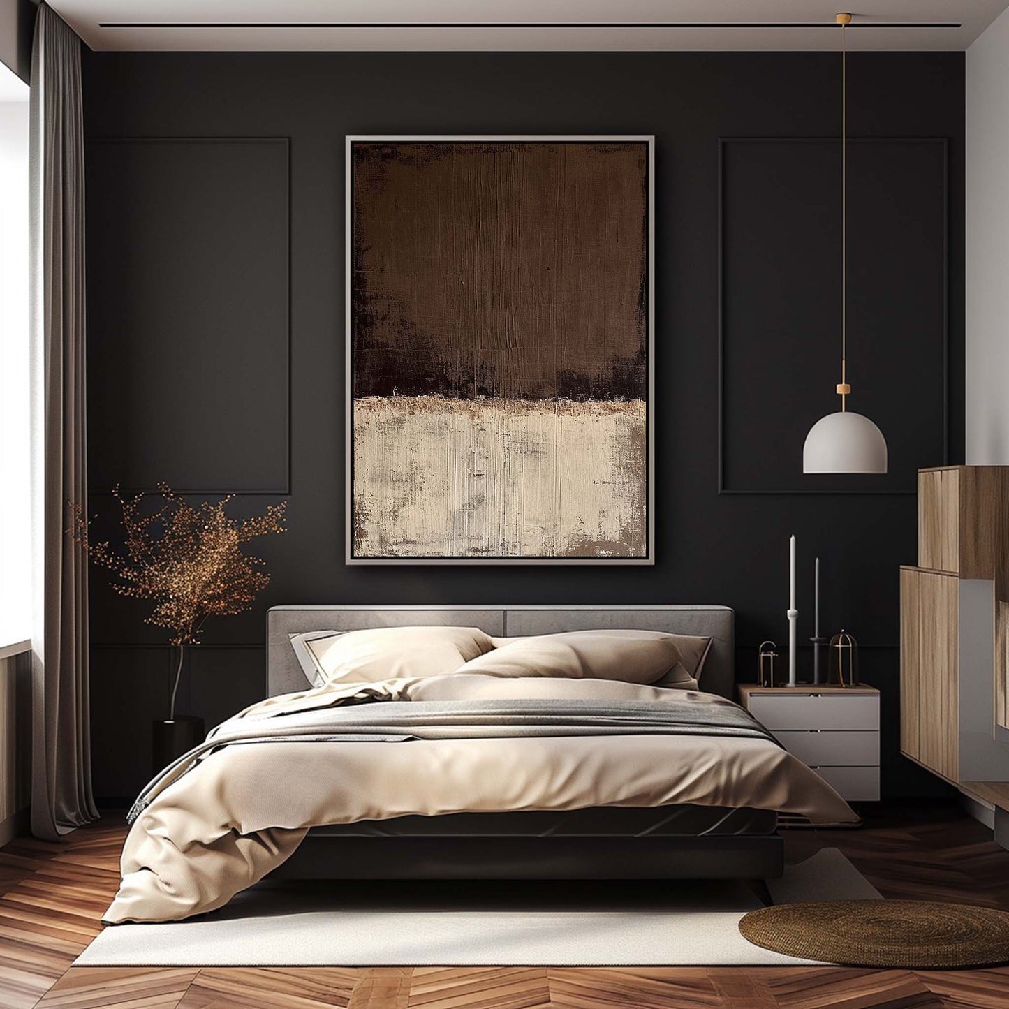 Elegant Minimalist Abstract Oil Painting for Contemporary Home Decor