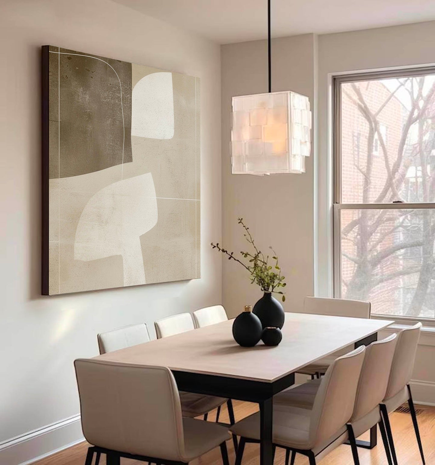 Elegant Minimalist Abstract Oil Painting for Modern Home Decor