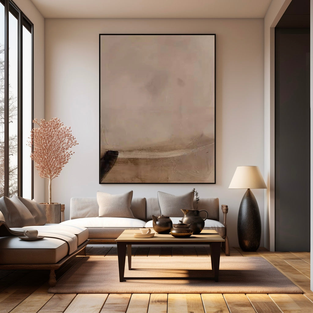 Elegant Minimalist Abstract Oil Painting for Modern Home Decor