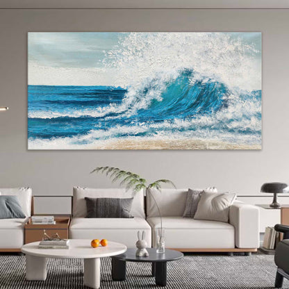 Stunning Ocean Wave Painting for Minimalist Beach Decor