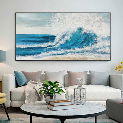 Stunning Ocean Wave Painting for Minimalist Beach Decor