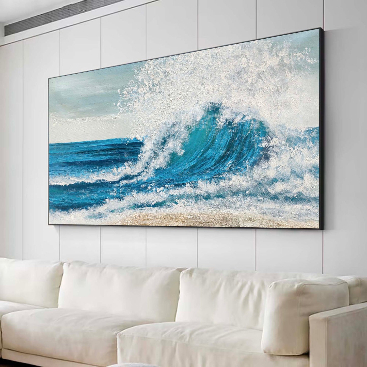 Stunning Ocean Wave Painting for Minimalist Beach Decor