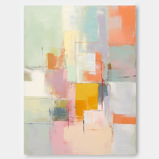 Colorful Abstract Oil Painting for Modern Home Decor and Artistic Inspiration