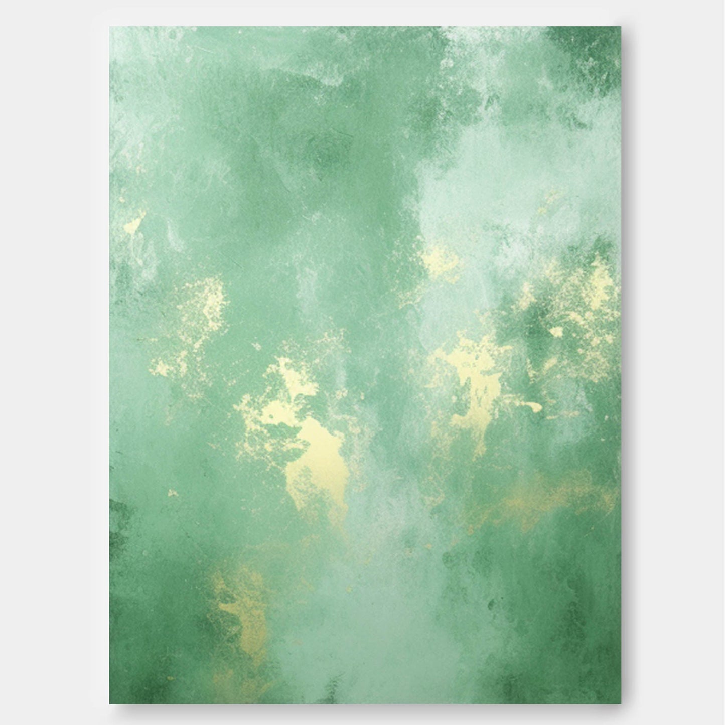 Vibrant Green Abstract Oil Painting for Modern Home Decor