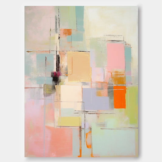 Colorful Abstract Oil Painting for Modern Home Decor and Art Lovers