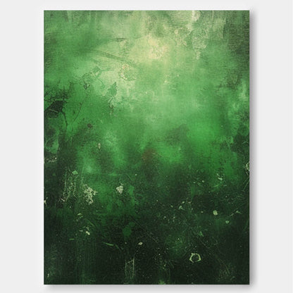 Serene Green Abstract Oil Painting for Modern Home Decor