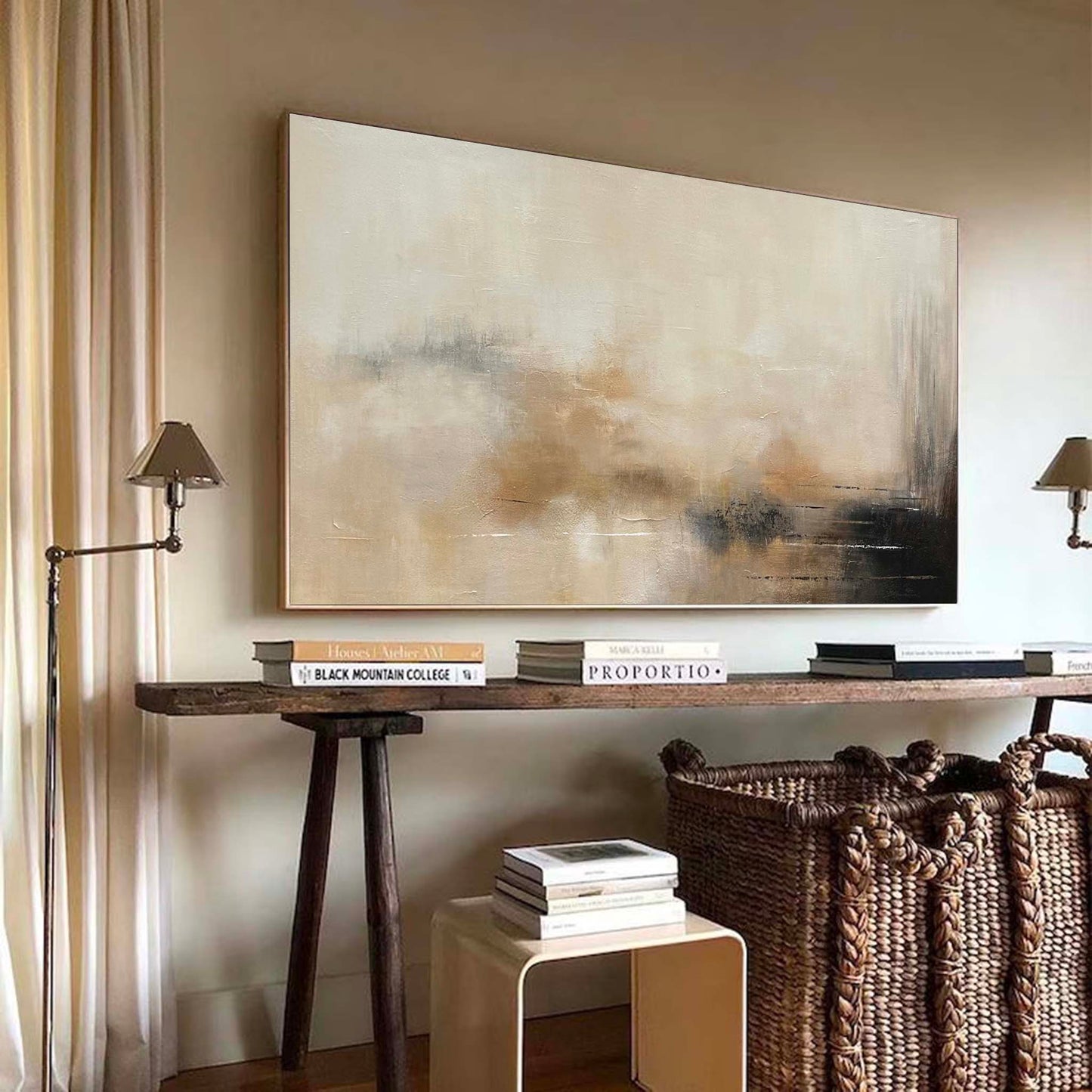 Serene Minimalist Abstract Oil Painting for Modern Home Decor